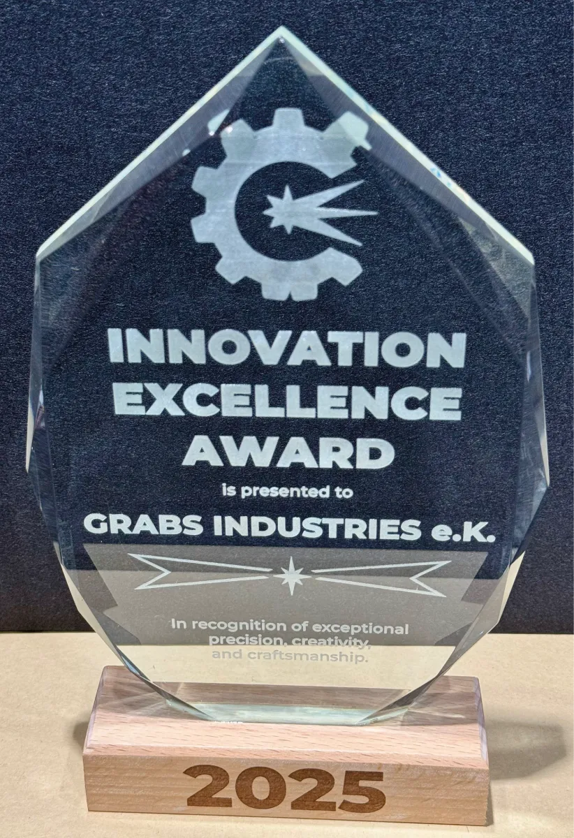 Glastrophäe mit Lasergravur